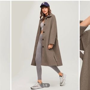 BRAND NEW Commense Brushed Wool Belted Long Overcoat Women’s Medium NWT 2023